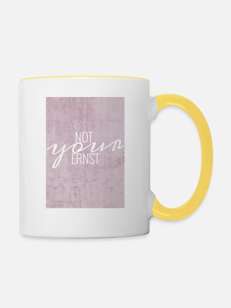ernst - Tasse zweifarbig - Weiß/Gelb