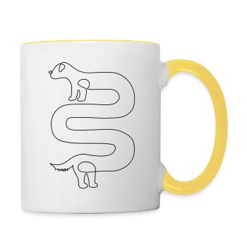 Dachshund // Wiener dog - Contrasting Mug - white/yellow - Right