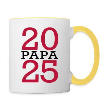 2025 Papa - Tasse zweifarbig - Weiß/Gelb - Rechts