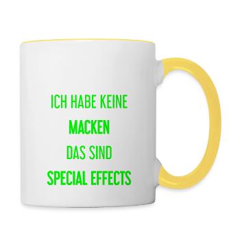 Keine Macken, nur Special Effects! - Tasse zweifarbig - Weiß/Gelb - Rechts