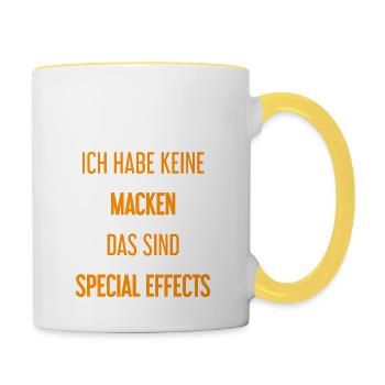 Keine Macken, nur Special Effects! - Tasse zweifarbig - Weiß/Gelb - Rechts