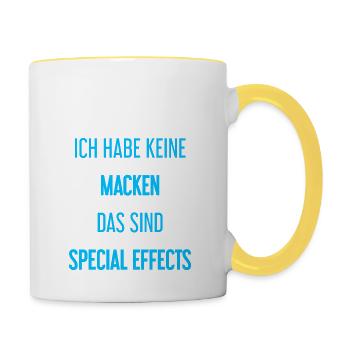 Keine Macken, nur Special Effects! - Tasse zweifarbig - Weiß/Gelb - Rechts