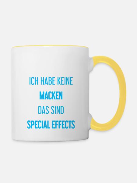 Keine Macken, nur Special Effects! - Tasse zweifarbig - Weiß/Gelb