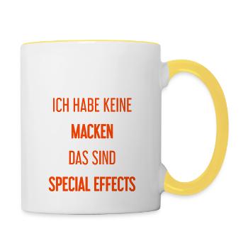 Keine Macken, nur Special Effects! - Tasse zweifarbig - Weiß/Gelb - Rechts