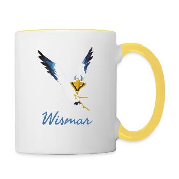 Lachmöwe Wismar - Tasse zweifarbig - Weiß/Gelb - Rechts