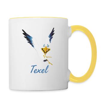 Lachmöwe Texel - Tasse zweifarbig - Weiß/Gelb - Rechts