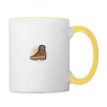 Wandern Opa Wanderung Wanderer Bergsteiger Spruch - Tasse zweifarbig - Weiß/Gelb - Rechts