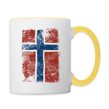 Norway Flag Pride Homeland Fatherland Gift - Contrasting Mug - white/yellow - Right