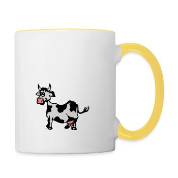 kuh - Tasse zweifarbig - Weiß/Gelb - Rechts