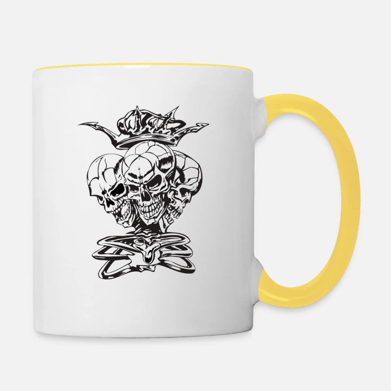 Roi du crâne - Mug contrasté - blanc/jaune