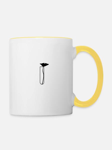 Mohnblume - Tasse zweifarbig - Weiß/Gelb
