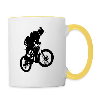 Mountain bikers - Contrasting Mug - white/yellow - Right
