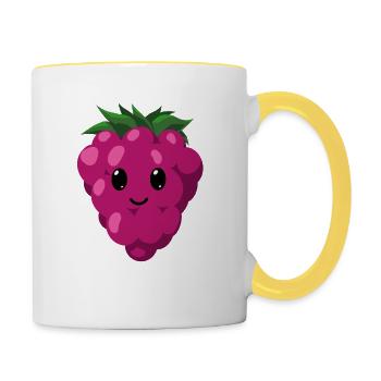 Framboise - Mug contrasté - blanc/jaune - Droite