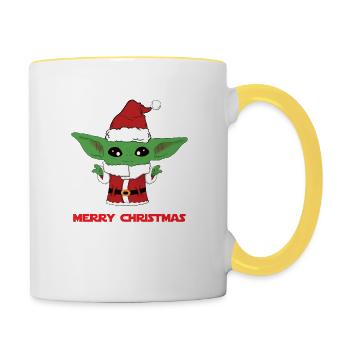 Süßer Babyjoda - Tasse zweifarbig - Weiß/Gelb - Rechts