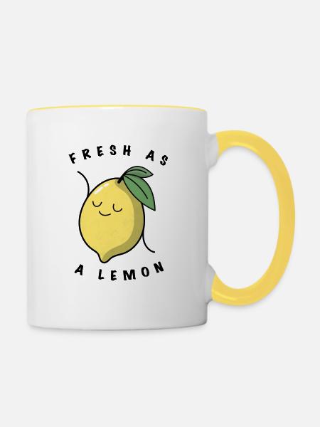 fresh as a lemon - Tasse zweifarbig - Weiß/Gelb