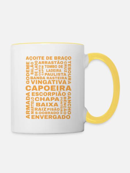 Capoeira Guide - Tasse zweifarbig - Weiß/Gelb