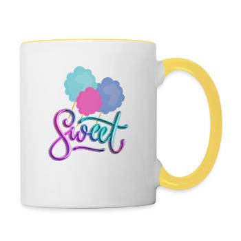 Sweet like Cotton Candy - Tasse zweifarbig - Weiß/Gelb - Rechts