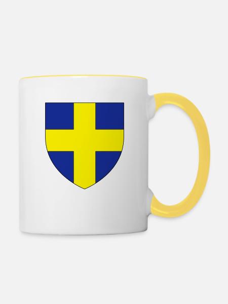 StadtwappenToulon Var - Tasse zweifarbig - Weiß/Gelb