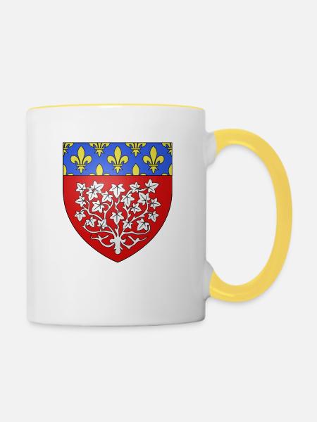 Wappen Amiens - Tasse zweifarbig - Weiß/Gelb