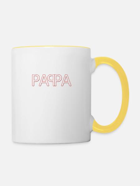 pappa - Tasse zweifarbig - Weiß/Gelb