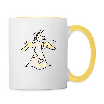 Guardian angel with halo - Contrasting Mug - white/yellow - Right