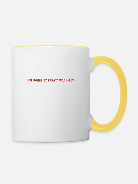 Es tut uns leid - Tasse zweifarbig - Weiß/Gelb
