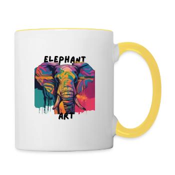 Afrika Steppe und Tiere - Tasse zweifarbig - Weiß/Gelb - Rechts