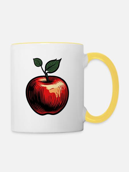 Lebensmittel / Obst / Markt / Vitamine / Design - Tasse zweifarbig - Weiß/Gelb