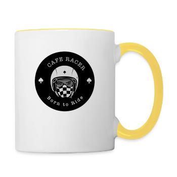 Cafe racer - Mug contrasté - blanc/jaune - Droite