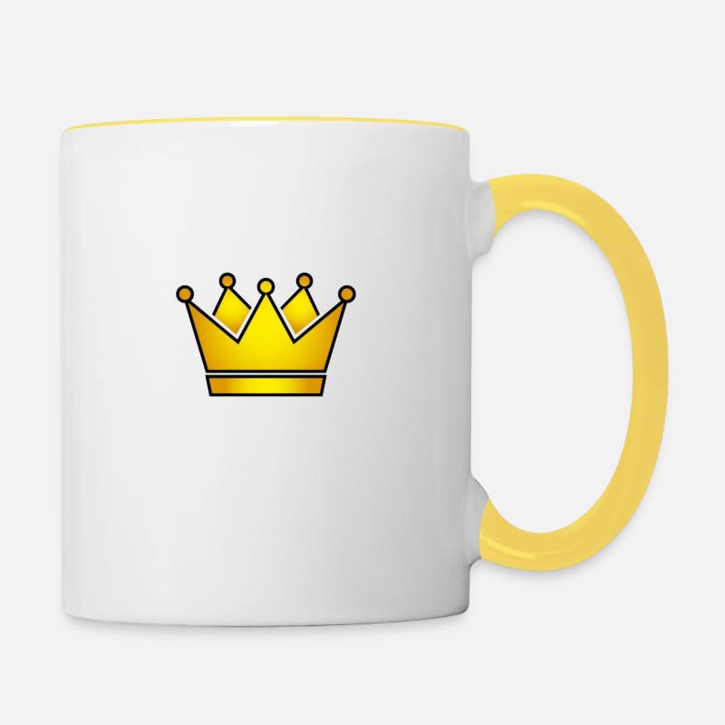 Goldene Krone - Tasse zweifarbig - Weiß/Gelb