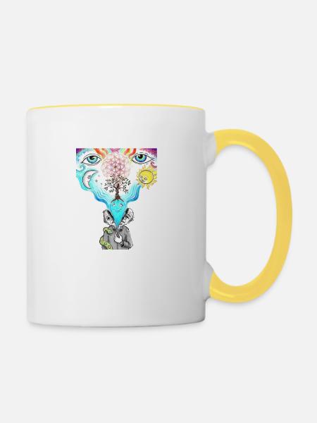 open mind - Tasse zweifarbig - Weiß/Gelb