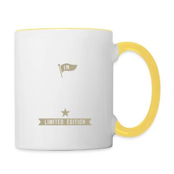 MADE IN 1958 birthday gift 63 years - Contrasting Mug - white/yellow - Right