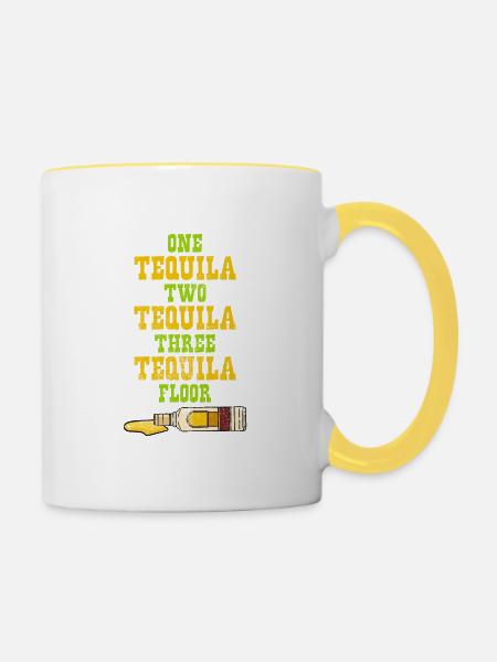 One Two Three Tequila - Tasse zweifarbig - Weiß/Gelb