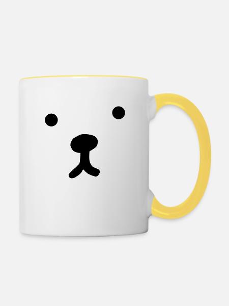 Bärchen - Tasse zweifarbig - Weiß/Gelb
