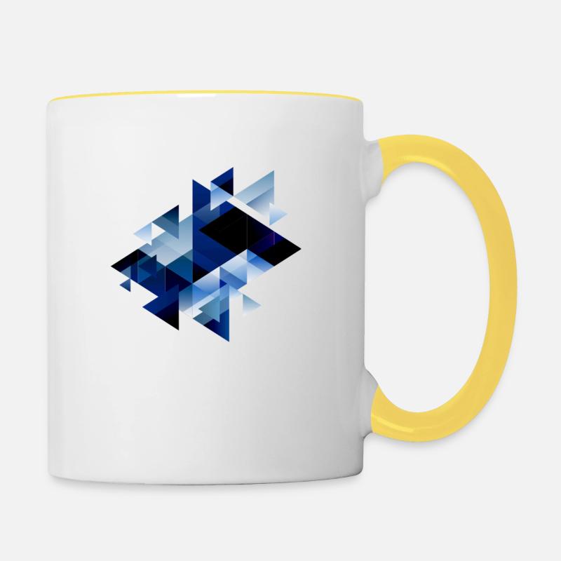 Abstract Shapes - Triangles - Contrasting Mug - white/yellow