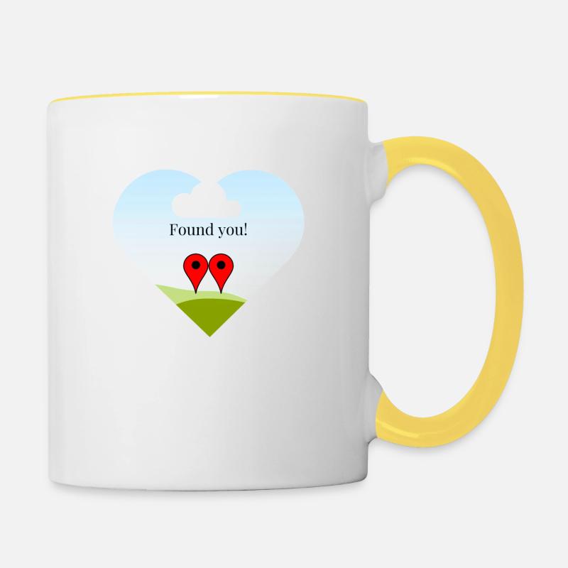 Valentinsgruß - Tasse zweifarbig - Weiß/Gelb
