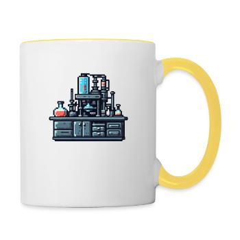 Experiment desk - Tasse zweifarbig - Weiß/Gelb - Rechts