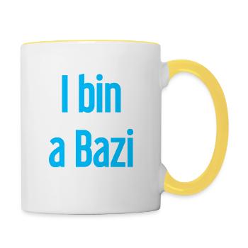 I am a Bazi – Bavarian saying with humor - Contrasting Mug - white/yellow - Right