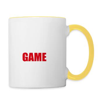 Eat Sleep Game Repeat - Tasse zweifarbig - Weiß/Gelb - Rechts