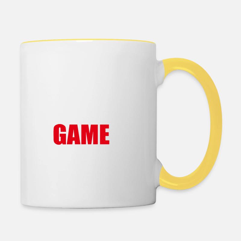 Eat Sleep Game Repeat - Contrasting Mug - white/yellow