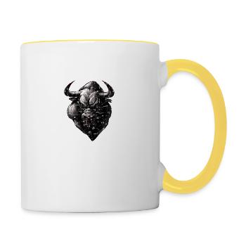 Bull Red Eye Stock Market Stocks Financial Market - Contrasting Mug - white/yellow - Right