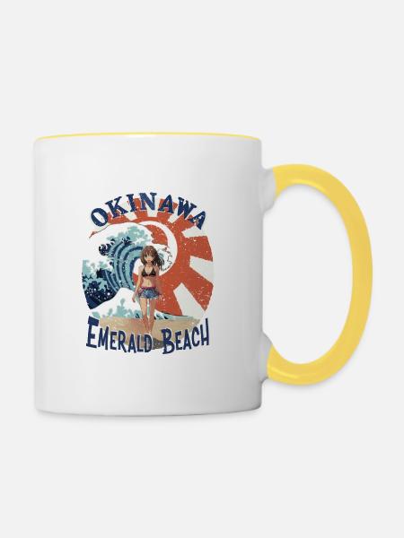 Okinawa Emerald Beach - Tasse zweifarbig - Weiß/Gelb