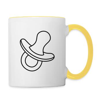 Schnuller - Tasse zweifarbig - Weiß/Gelb - Rechts