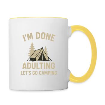 Camping - Mug contrasté - blanc/jaune - Droite