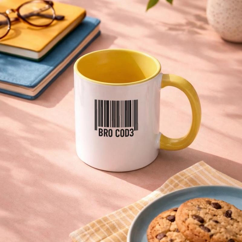 Bro Cod3 Barcode Design - Bro Code Contrasting Mug