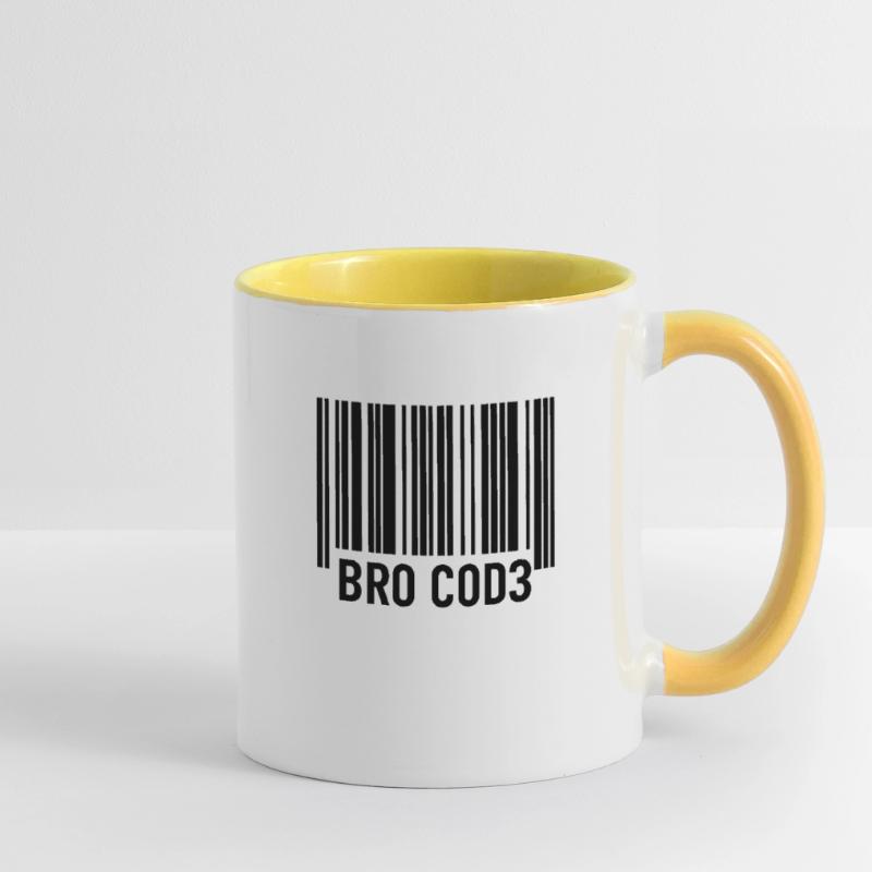 Bro Cod3 Barcode Design - Bro Code Contrasting Mug