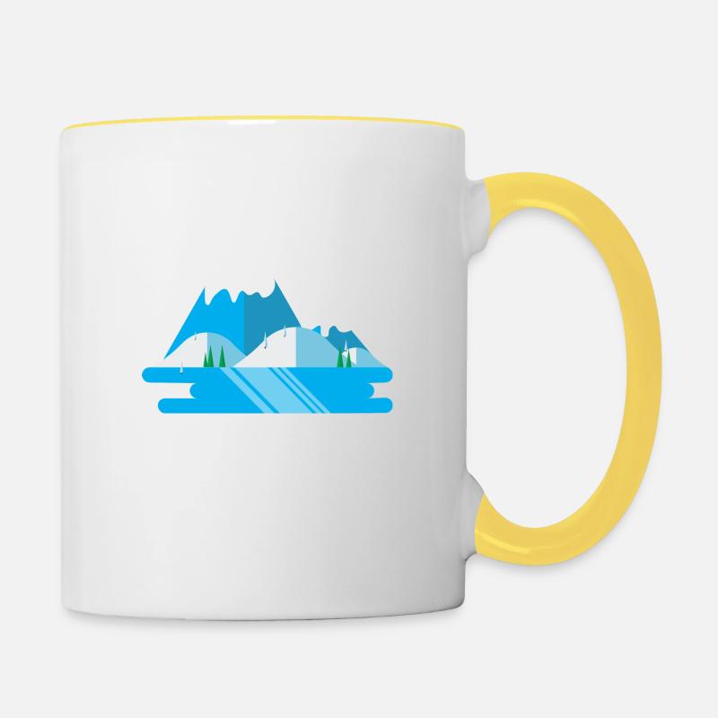 Mountain - Contrasting Mug - white/yellow