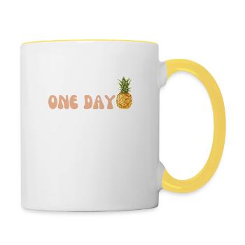 One day - Tasse zweifarbig - Weiß/Gelb - Rechts