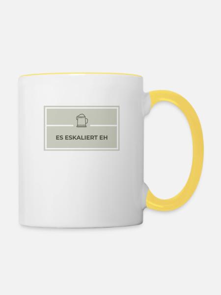 Es Eskaliert - Tasse zweifarbig - Weiß/Gelb