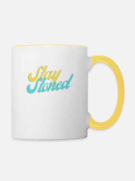 Stay Stoned - Tasse zweifarbig - Weiß/Gelb